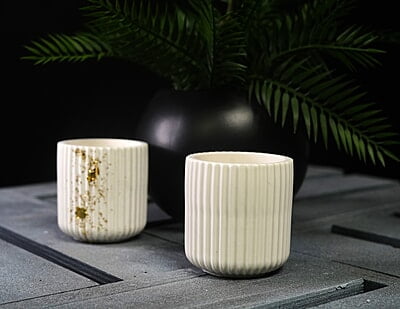 Copy of Tall Ribbed Trinket Holder- Solid colour