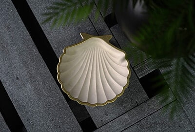 Copy of Shell Trinket Tray- Solid colour with Metallic rim