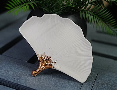Copy of Ginkgo Leaf Trinket Tray- Metallic Stem