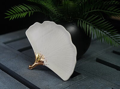 Copy of Ginkgo Leaf Trinket Tray- Metallic Stem
