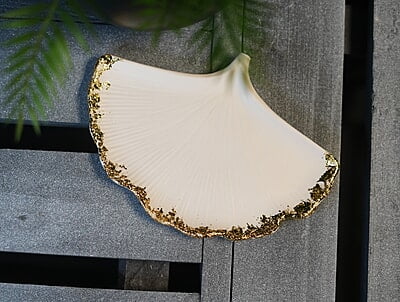 Copy of Copy of Ginkgo Leaf Trinket Tray- Solid Colour & Metallic edge
