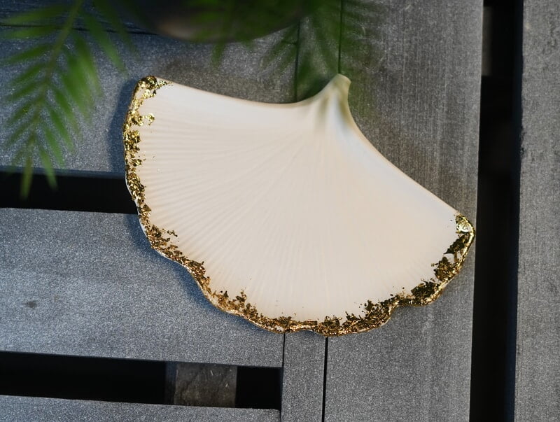 Copy of Copy of Ginkgo Leaf Trinket Tray- Solid Colour & Metallic edge