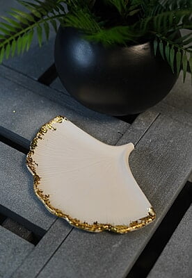 Copy of Copy of Ginkgo Leaf Trinket Tray- Solid Colour & Metallic edge
