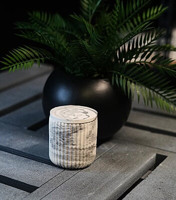Copy of Tall Ribbed Trinket Holder & Lid- Marble