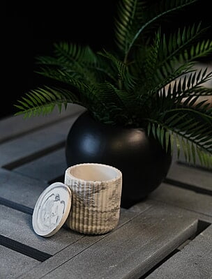 Copy of Tall Ribbed Trinket Holder & Lid- Marble