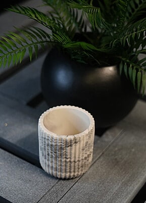 Copy of Tall Ribbed Trinket Holder- Marble