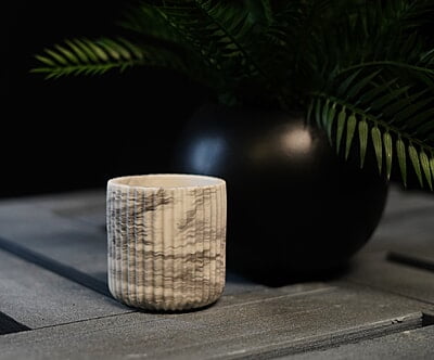 Copy of Tall Ribbed Trinket Holder- Marble
