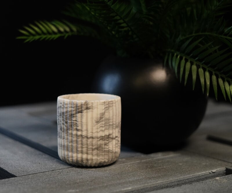 Copy of Tall Ribbed Trinket Holder- Marble