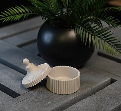 Copy of Ribbed Trinket Box- Solid Colour