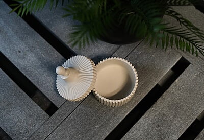 Copy of Ribbed Trinket Box- Solid Colour