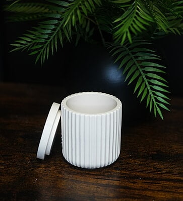 Copy of Tall Ribbed Trinket Holder & Lid- Solid Colour