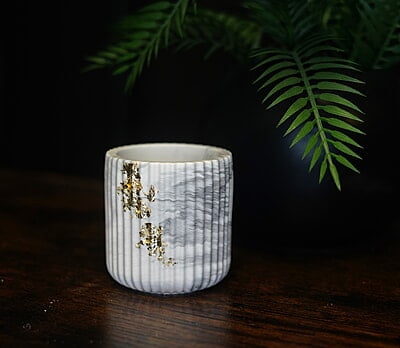 Copy of Tall Ribbed Trinket Holder- Marble