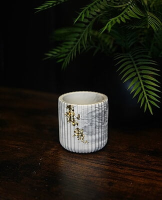 Copy of Tall Ribbed Trinket Holder- Marble