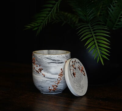 Copy of Tall Trinket Holder & Lid- Marble