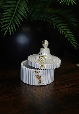 Copy of Ribbed Trinket Box- Solid Colour