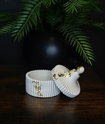 Copy of Ribbed Trinket Box- Solid Colour