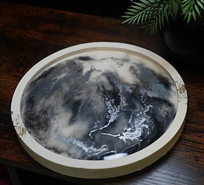 Copy of Large Round Tray- Resin Marble