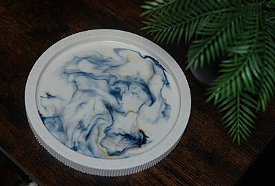 Copy of Large Ribbed Tray- Resin Marble