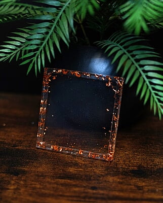 Copy of Clear Resin Coaster with Flakes- Set 6