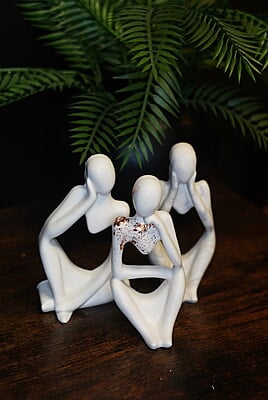 Abstract Statue- Solid Colour Set of 3