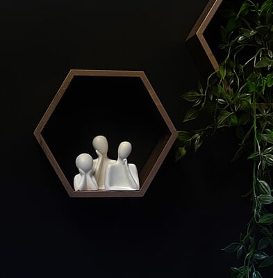Abstract Family Statue Set - Solid Colour