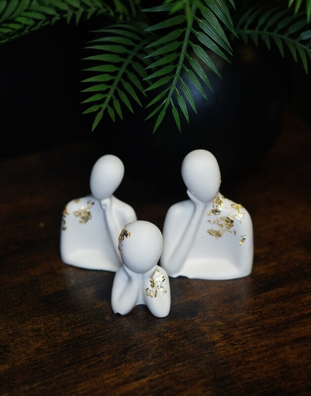 Abstract Family Statue Set - Solid Colour