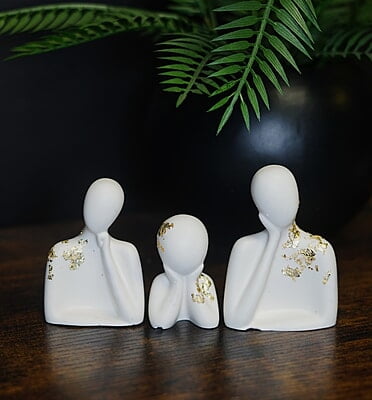Abstract Family Statue Set - Solid Colour