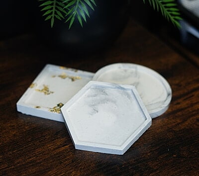 Copy of Hexagon Coaster-Marble- Set of 6