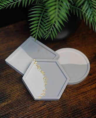 Copy of Hexagon Coaster-Split Colour- Set of 6