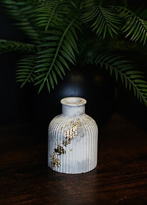 Copy of Ribbed Flower Vase- Marble