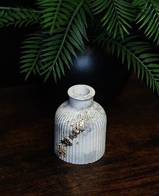 Copy of Ribbed Flower Vase- Marble